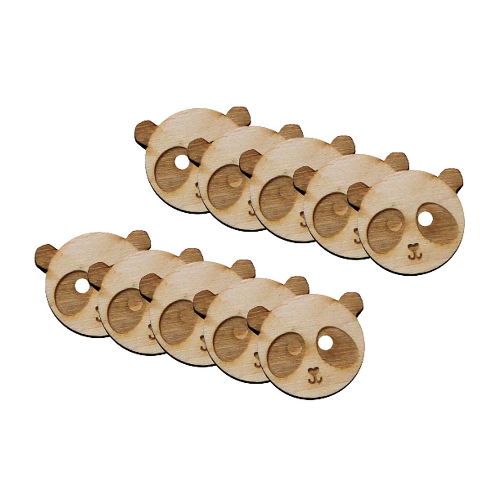 Orchidea 6810-07 Houten knoop Panda zak à 10 stks 2,2cm - ZAK