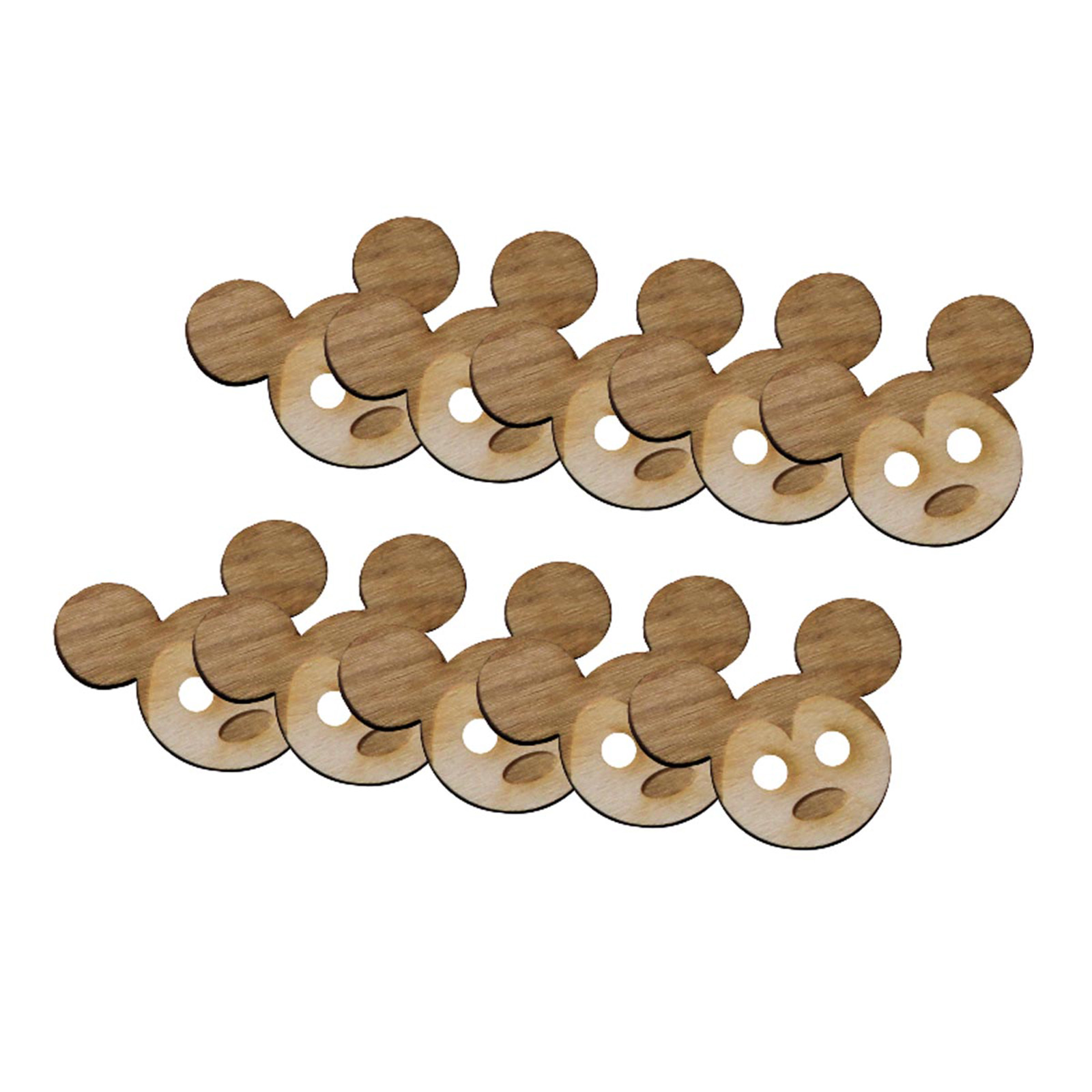Orchidea 6810-10 Houten knoop Mickey Mouse zak à 10 stks 2,5cm - ZAK