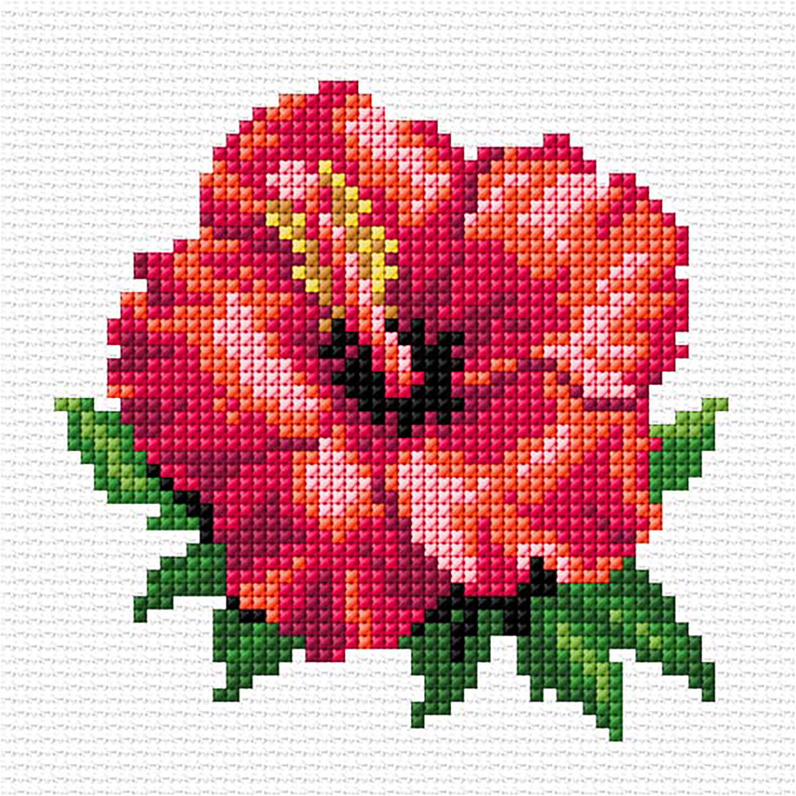 Orchidea 75001 Voorbedrukt kruissteek pakket Hibiscus 11x11cm - STUK