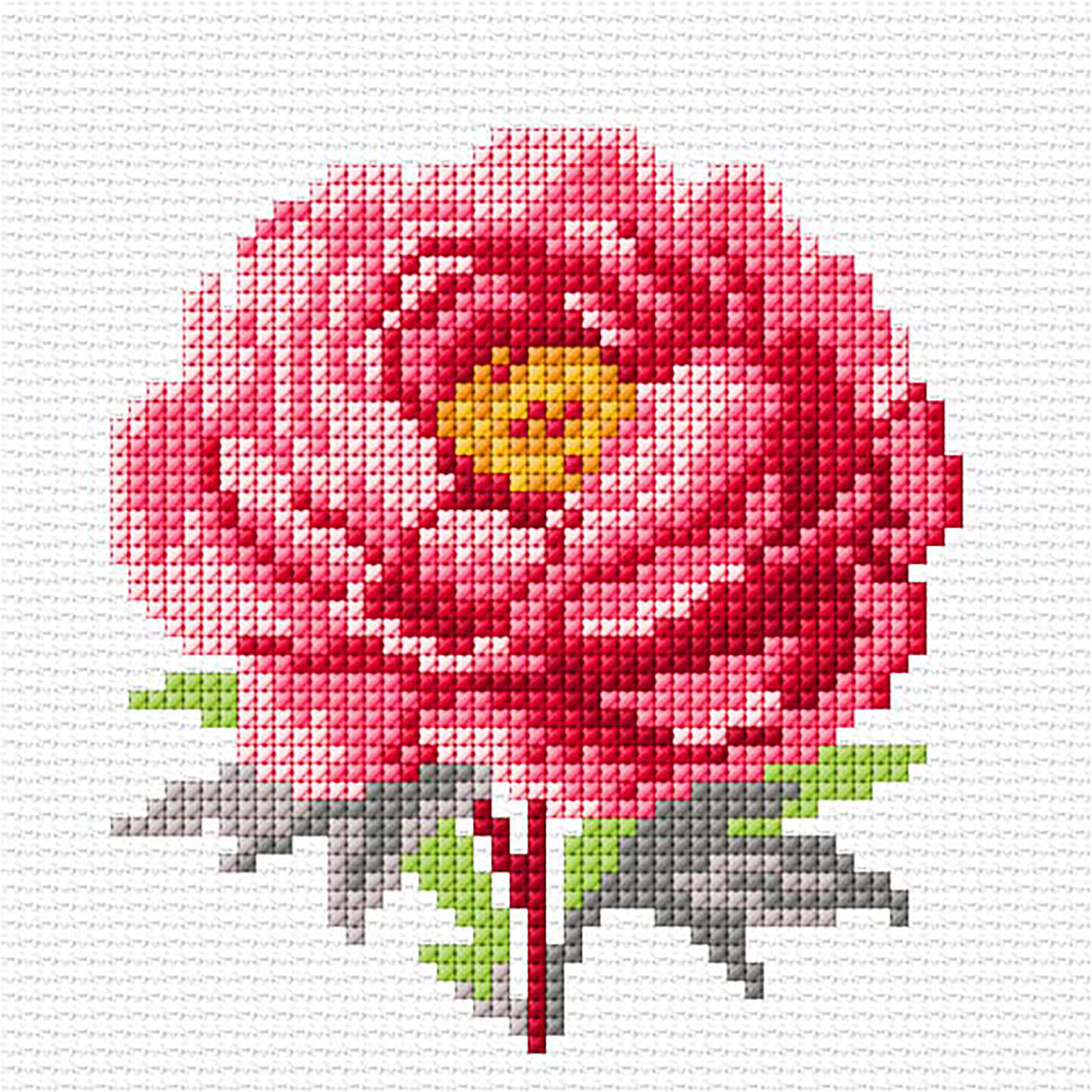 Orchidea 75003 Voorbedrukt kruissteek pakket Pioenroos 11x11cm - STUK