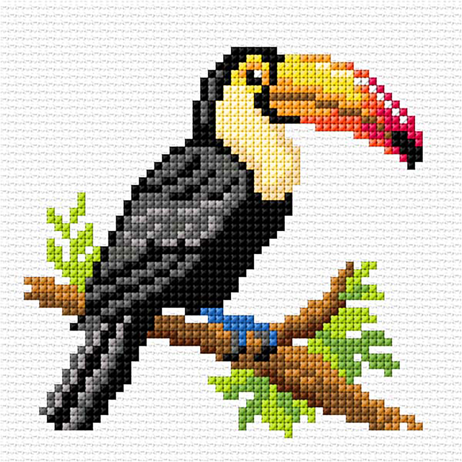 Orchidea 75004 Voorbedrukt kruissteek pakket Toekan 11x11cm - STUK