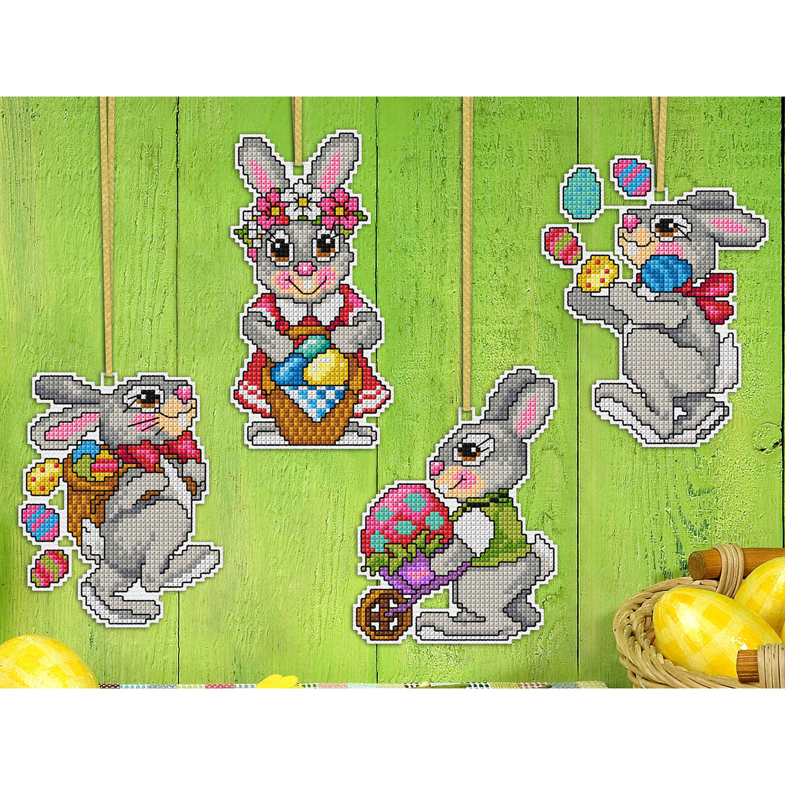 Orchidea 7666 Borduur telpakket Pasen 9x12 cm - SET