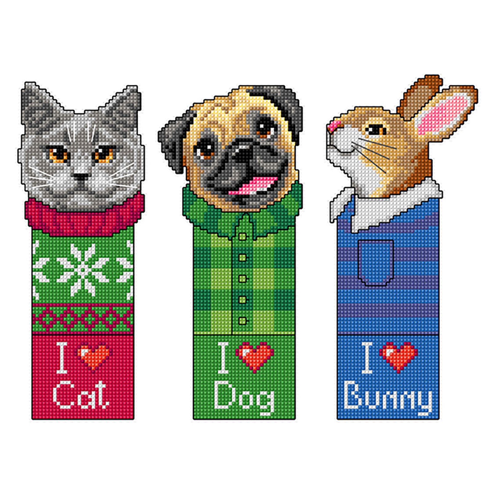 Orchidea 7696 Kruissteek borduurpakket Boekenleggers - Huisdieren 6,5x19cm - STUK