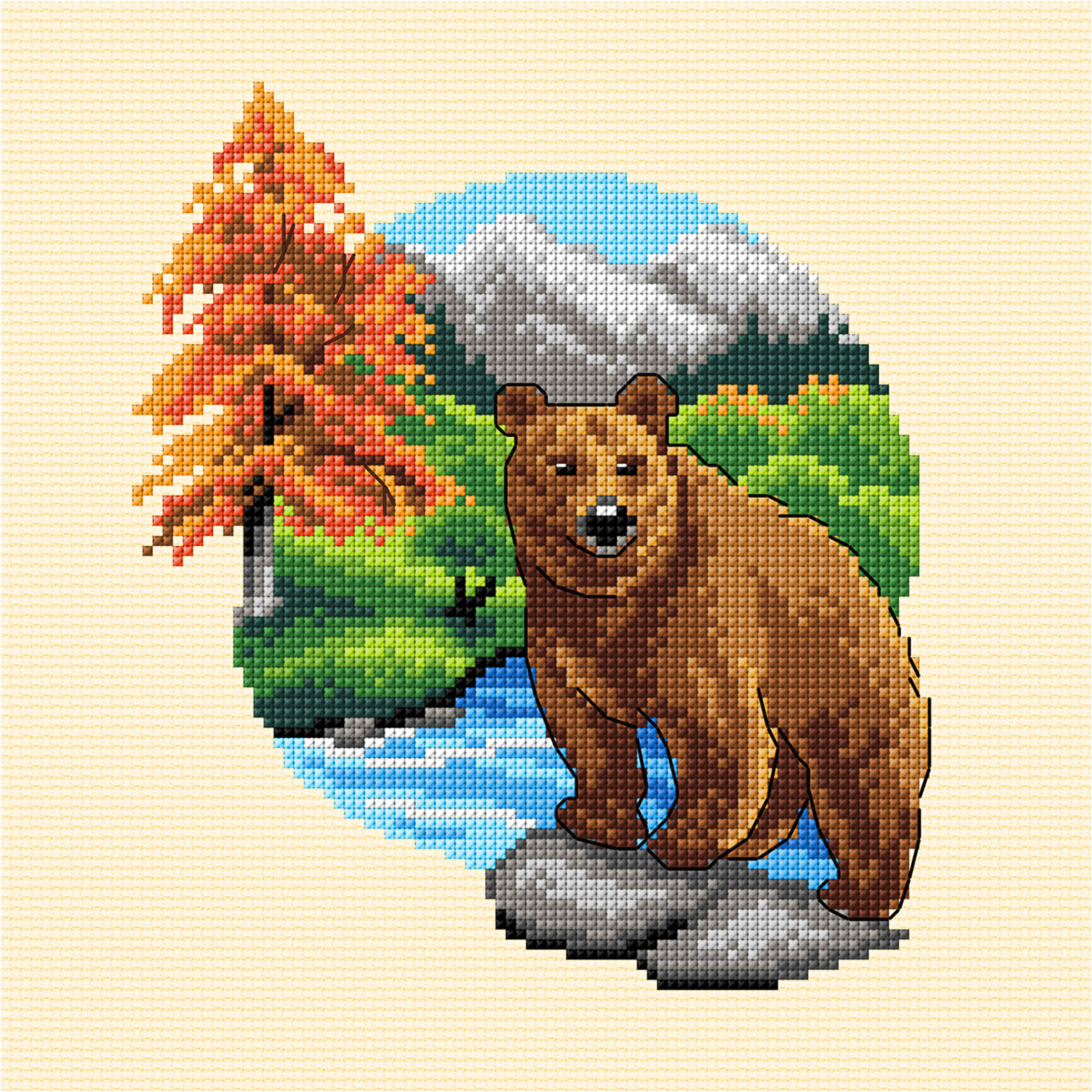 Orchidea 7922 Kruissteek telpakket Beer 20x20cm - STUK