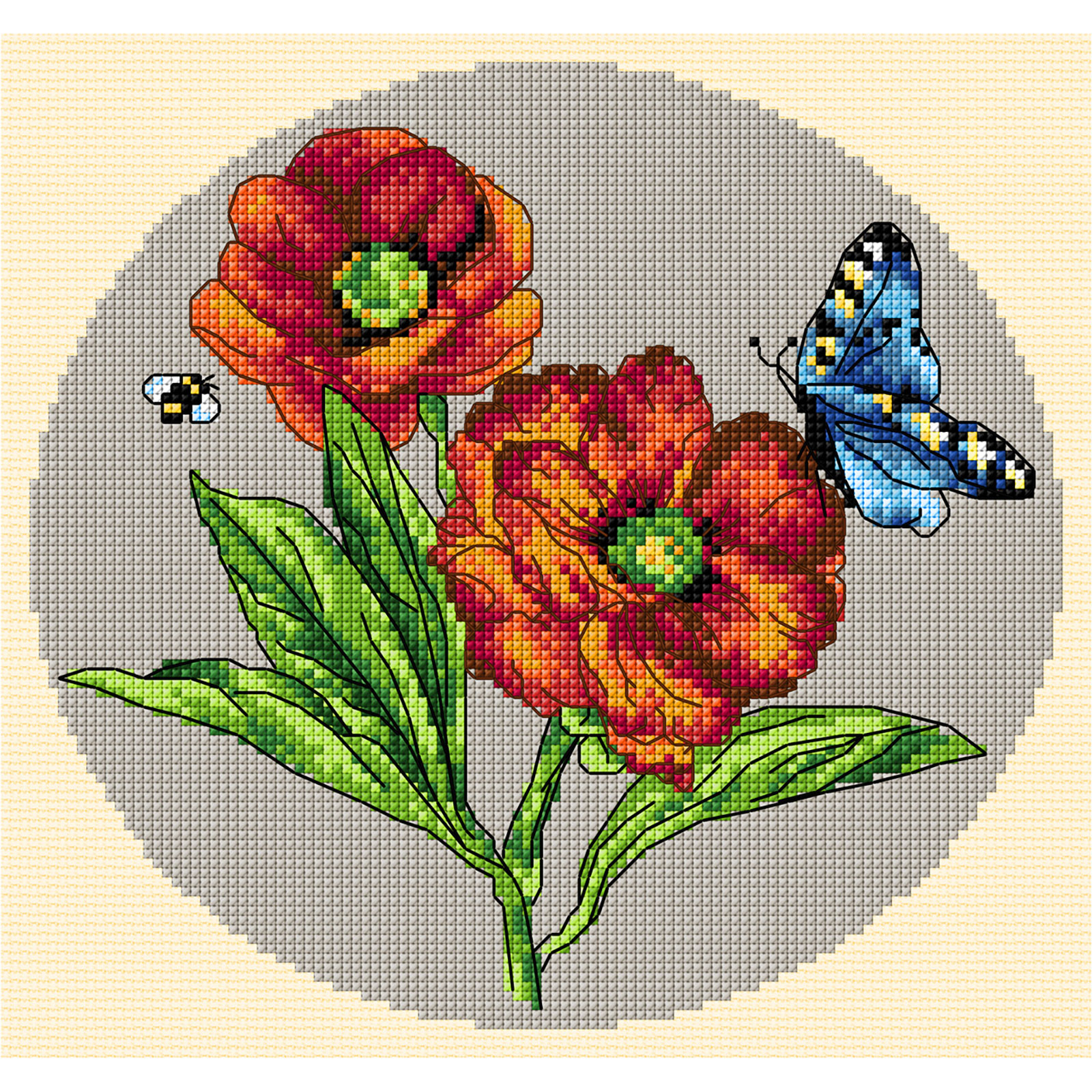 Orchidea 7927 Kruissteek telpakket Klaprozen 20x20cm - STUK