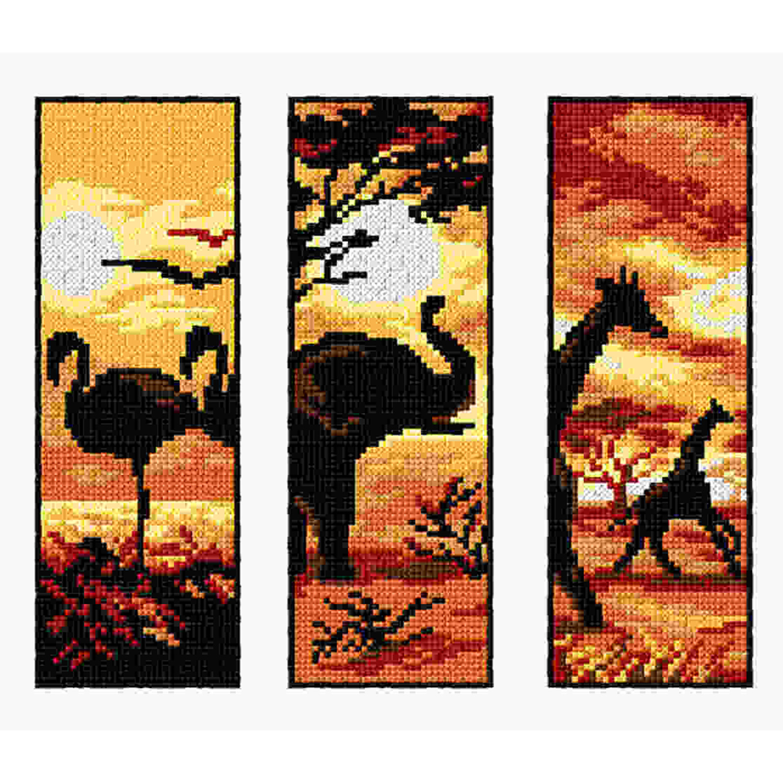 Orchidea 8704 Kruissteek telpakket Boekenleggers Exotische dieren 3 ontwerpen - STUK