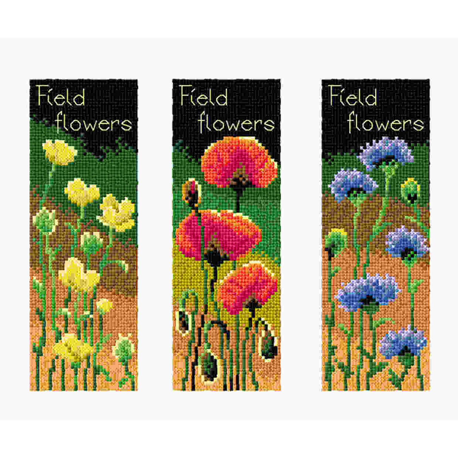 Orchidea 8705 Kruissteek telpakket Boekenleggers Wilde bloemen 3 ontwerpen - STUK