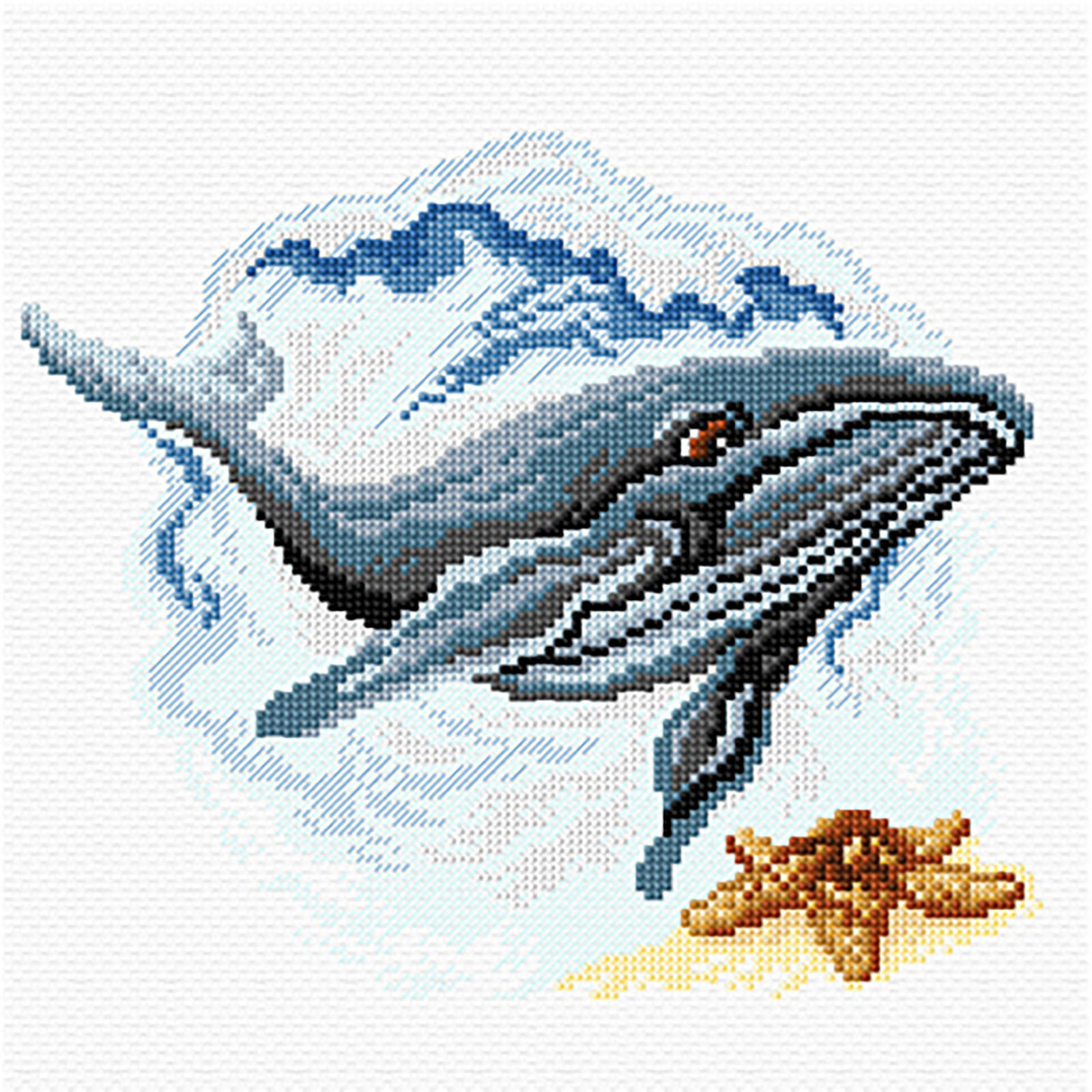 Orchidea 8902 Kruissteek borduurpakket Walvis 16x16cm - STUK