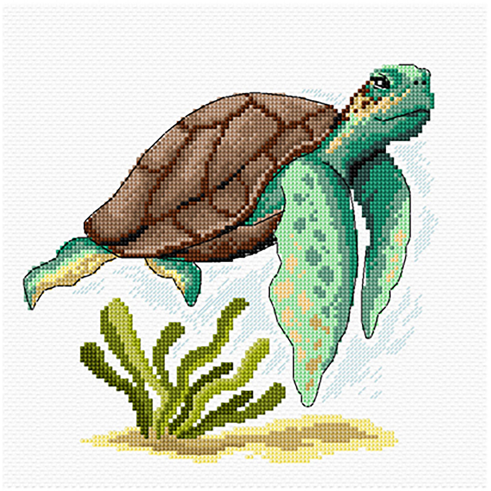 Orchidea 8903 Kruissteek borduurpakket Schildpad 16x16cm - STUK