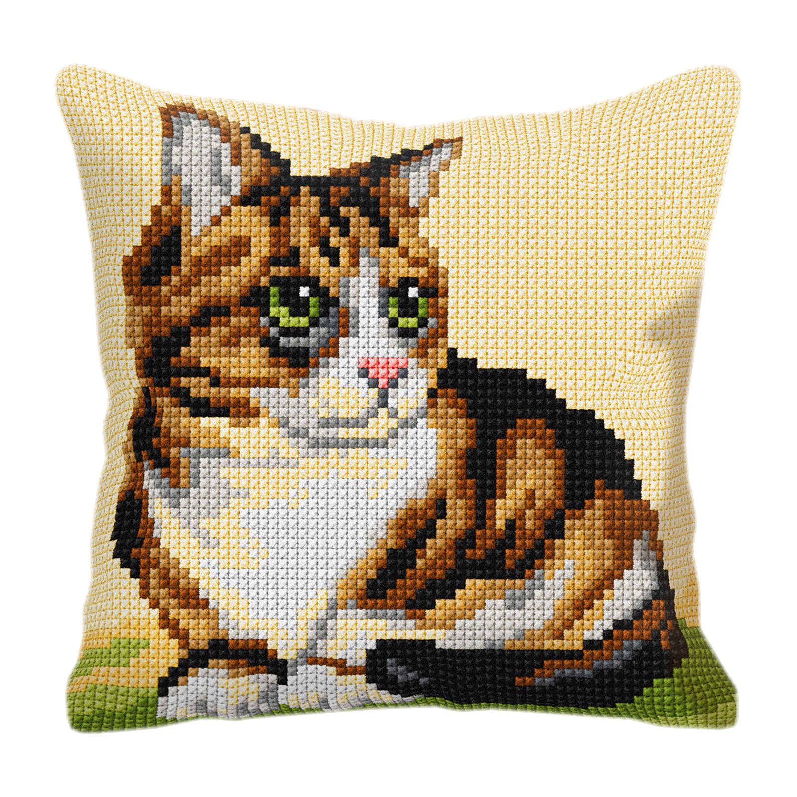 Orchidea 9015 Voorbedrukt kruissteek kussenpakket Kat 40x40cm - STUK