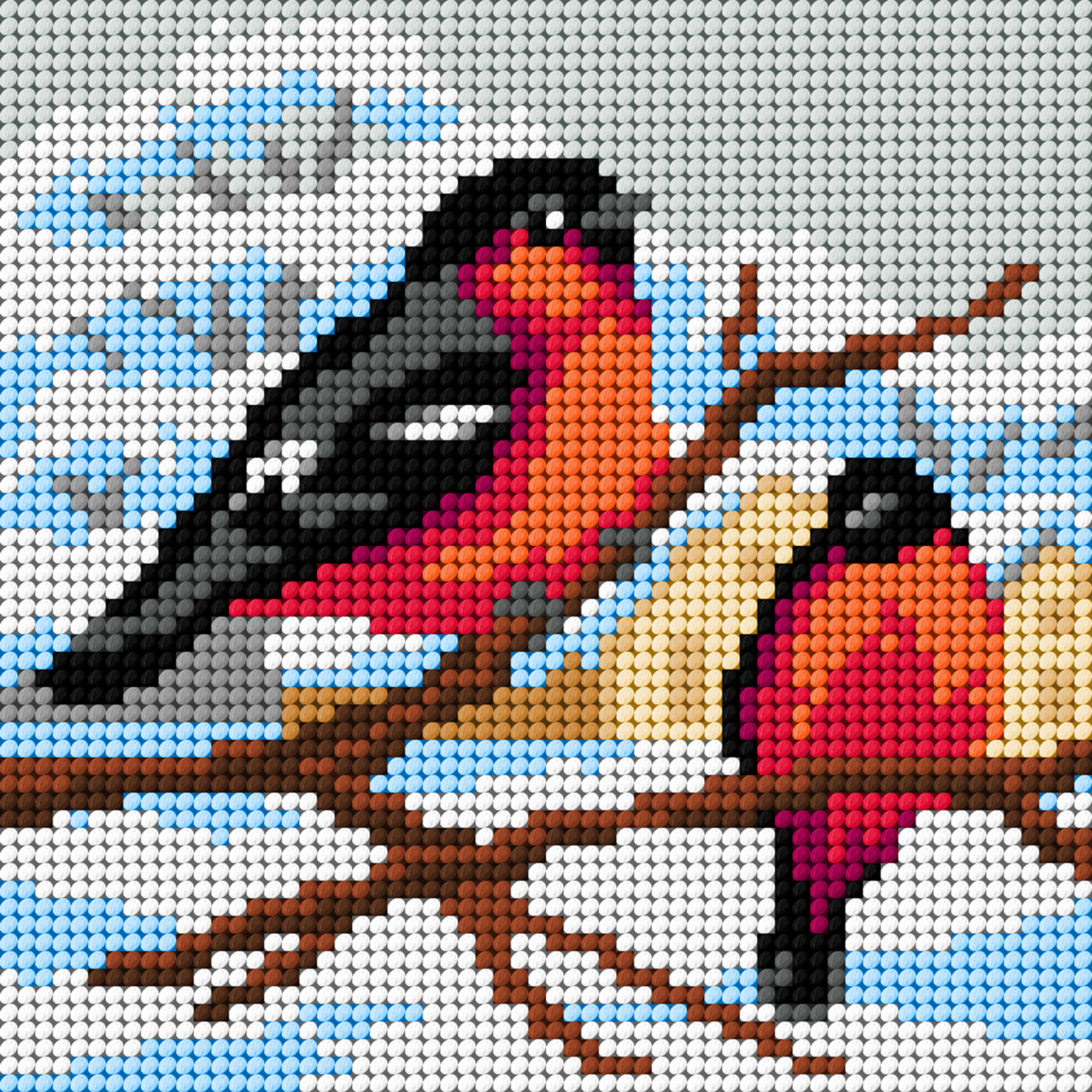 Orchidea 9778 My First Embroidery voorbedrukt stramien Goudvinken 24x24cm - STUK