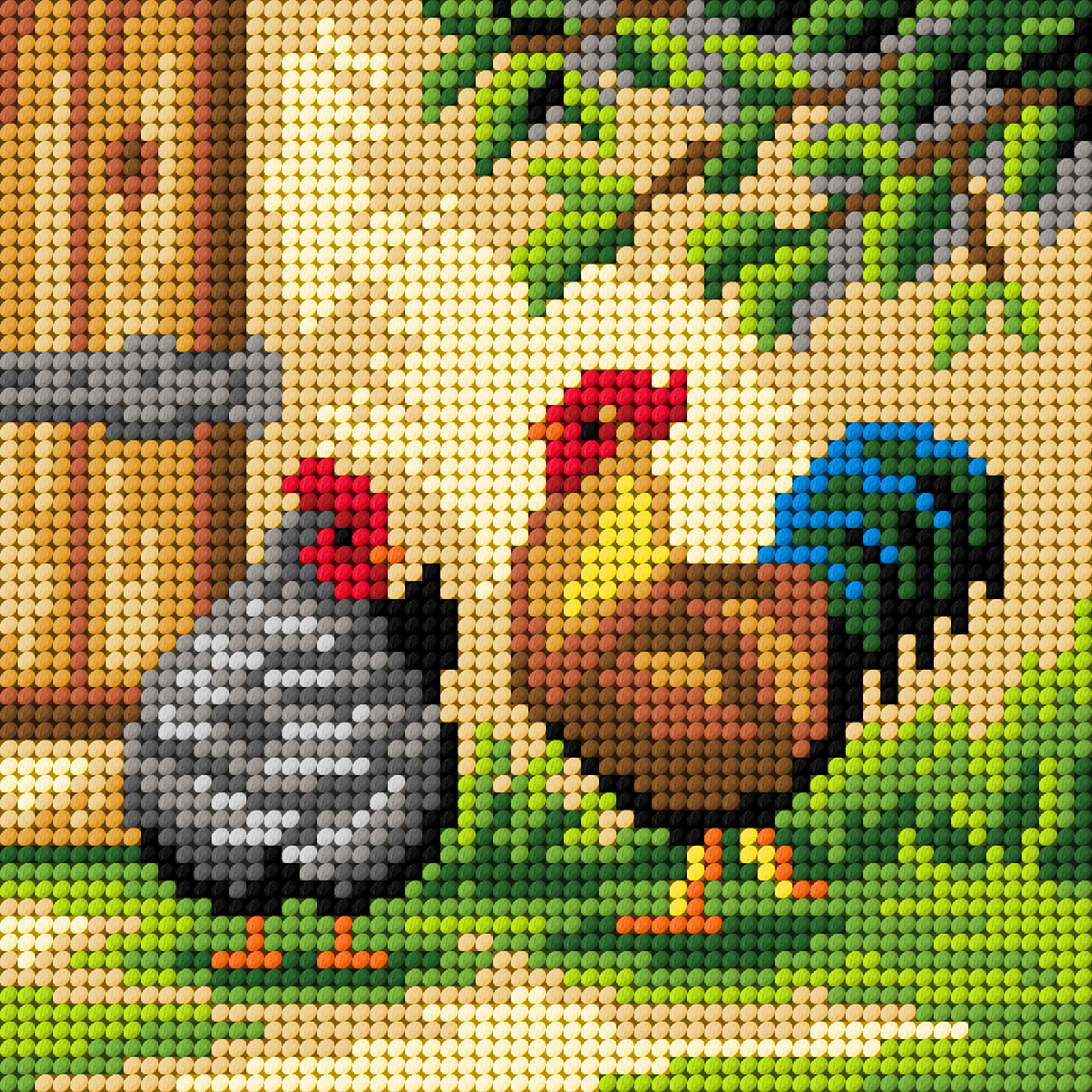 Orchidea 9780 My First Embroidery voorbedrukt stramien Kippen 24x24cm - STUK