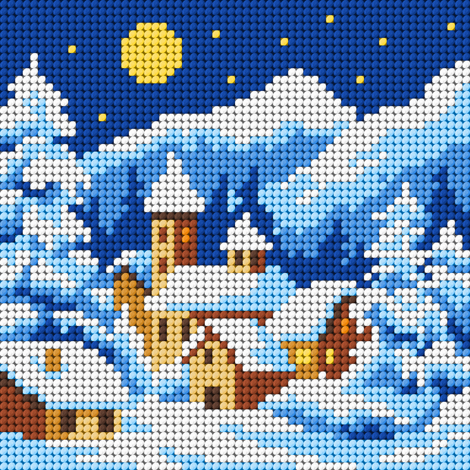 Orchidea 9783 My First Embroidery voorbedrukt stramien Winterlandschap 24x24cm - STUK