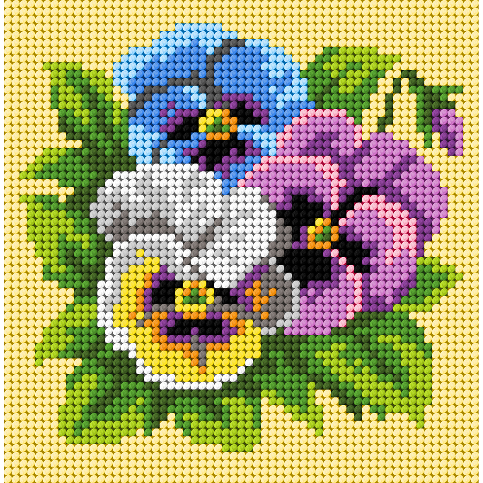 Orchidea 9785 My First Embroidery voorbedrukt stramien Viooltjes 24x24cm - STUK