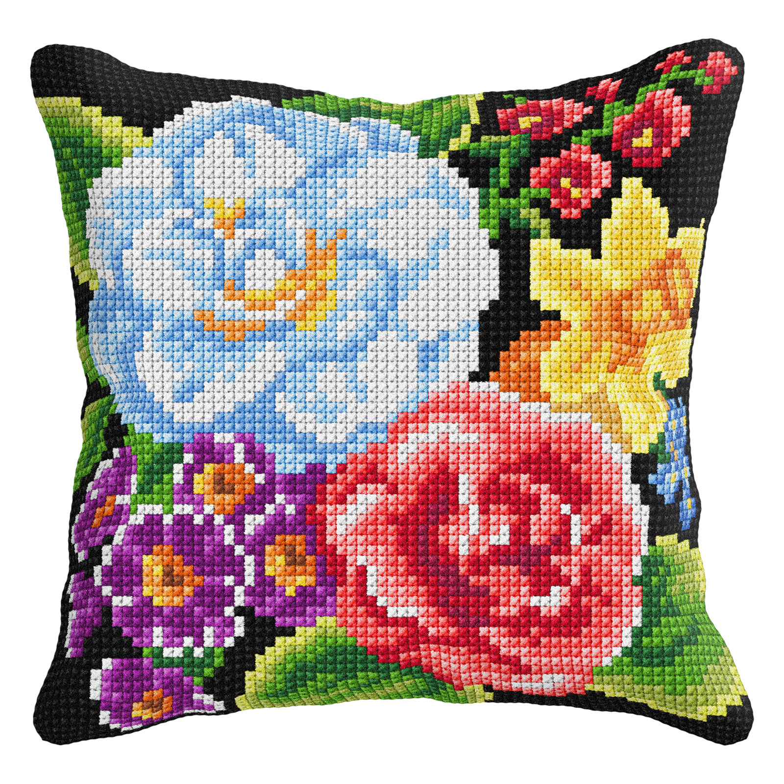 Orchidea 99036 Voorbedrukt kruissteek kussenpakket Bloemen 40x40cm - STUK