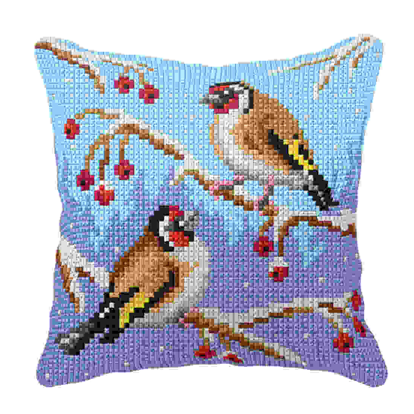 Orchidea 99086 Voorbedrukt kruissteek kussenpakket Wintervogels 40x40cm - STUK