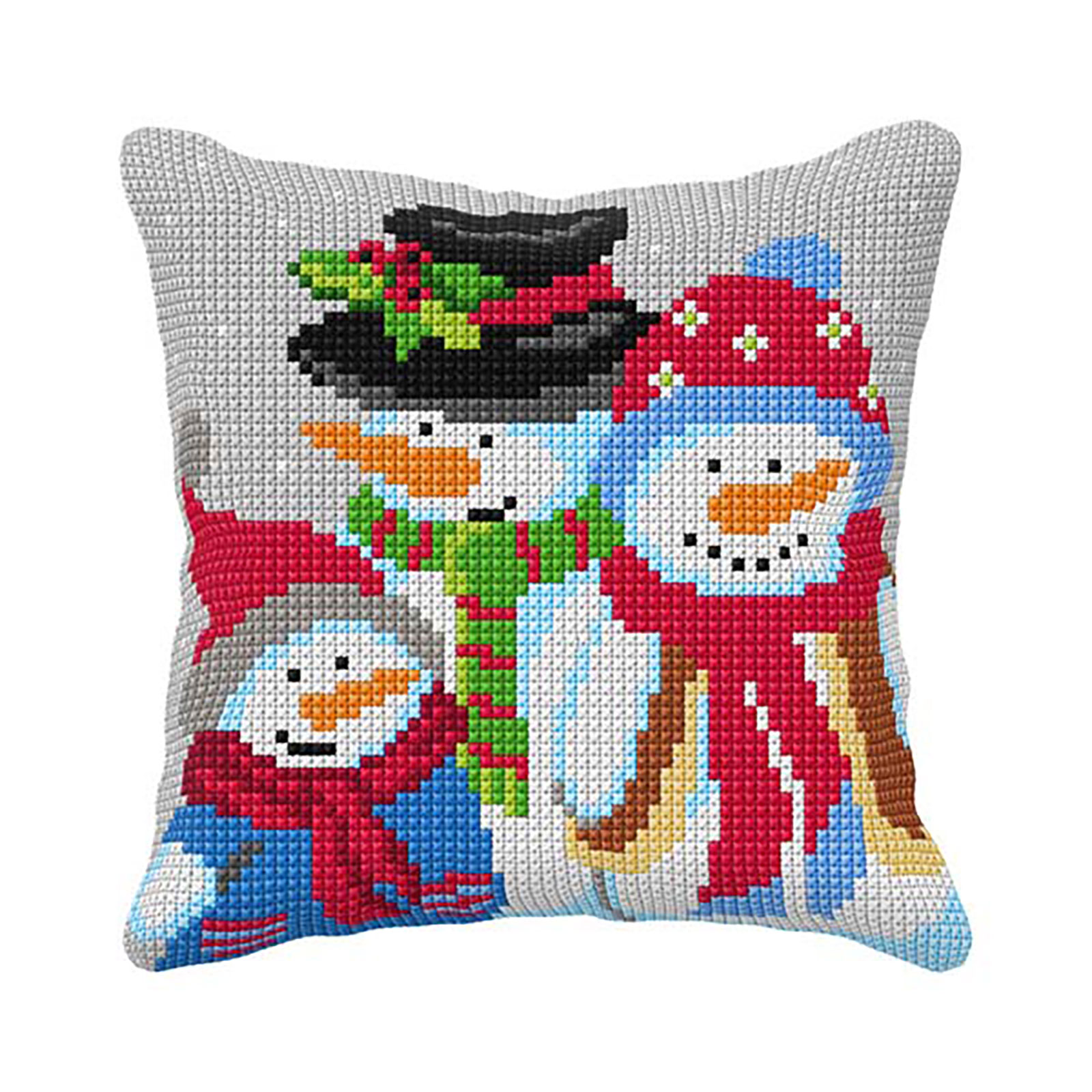 Orchidea 99115 Voorbedrukt kruissteek kussenpakket Sneeuwpoppen 40x40cm - STUK