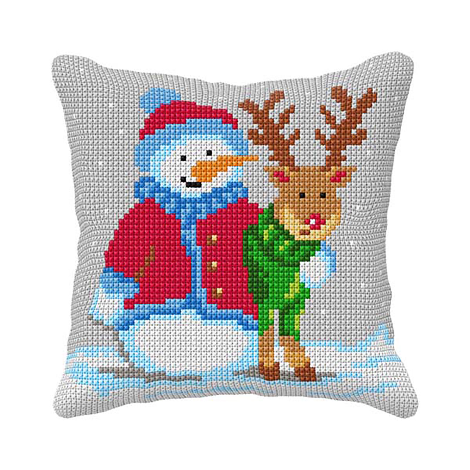 Orchidea 99116 Voorbedrukt kruissteek kussenpakket Sneeuwpop 40x40cm - STUK