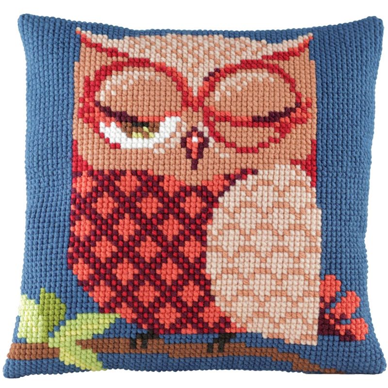 Pako 003.080 Voorbedrukt kruissteek kussenpakket Uil 40x40cm - STUK