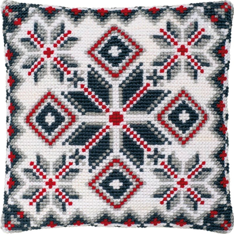 Pako 003.266 Voorbedrukt kruissteek kussenpakket Noors motief 40x40cm - STUK