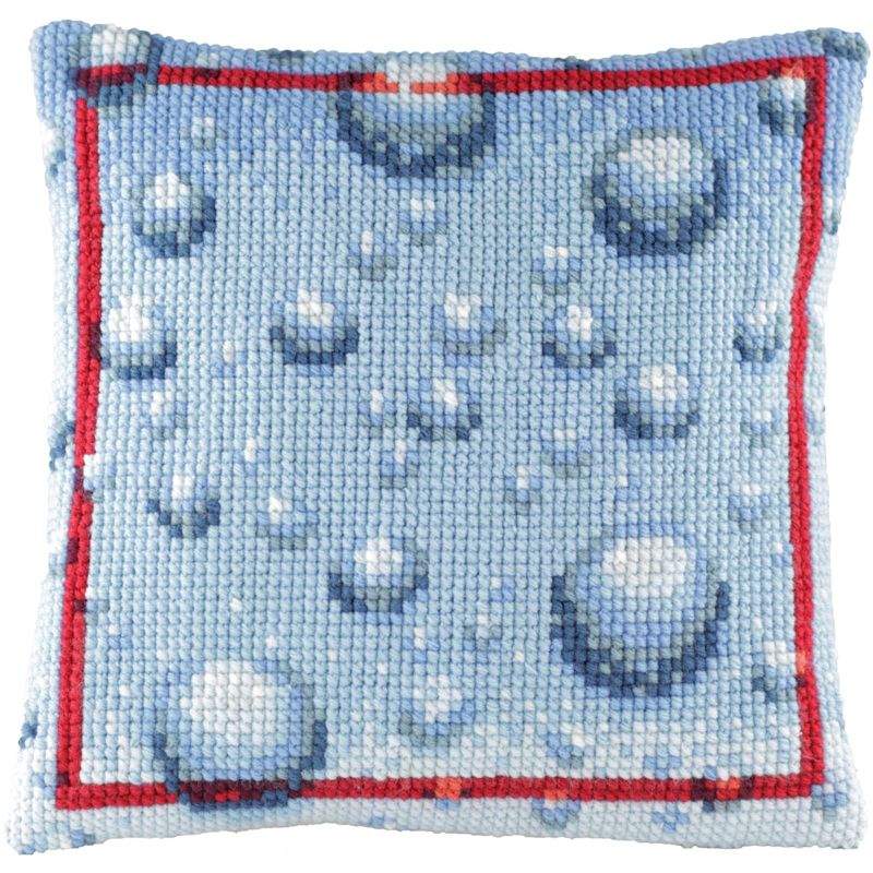 Pako 003.273 Voorbedrukt kruissteek kussenpakket Druppels 40x40cm - STUK