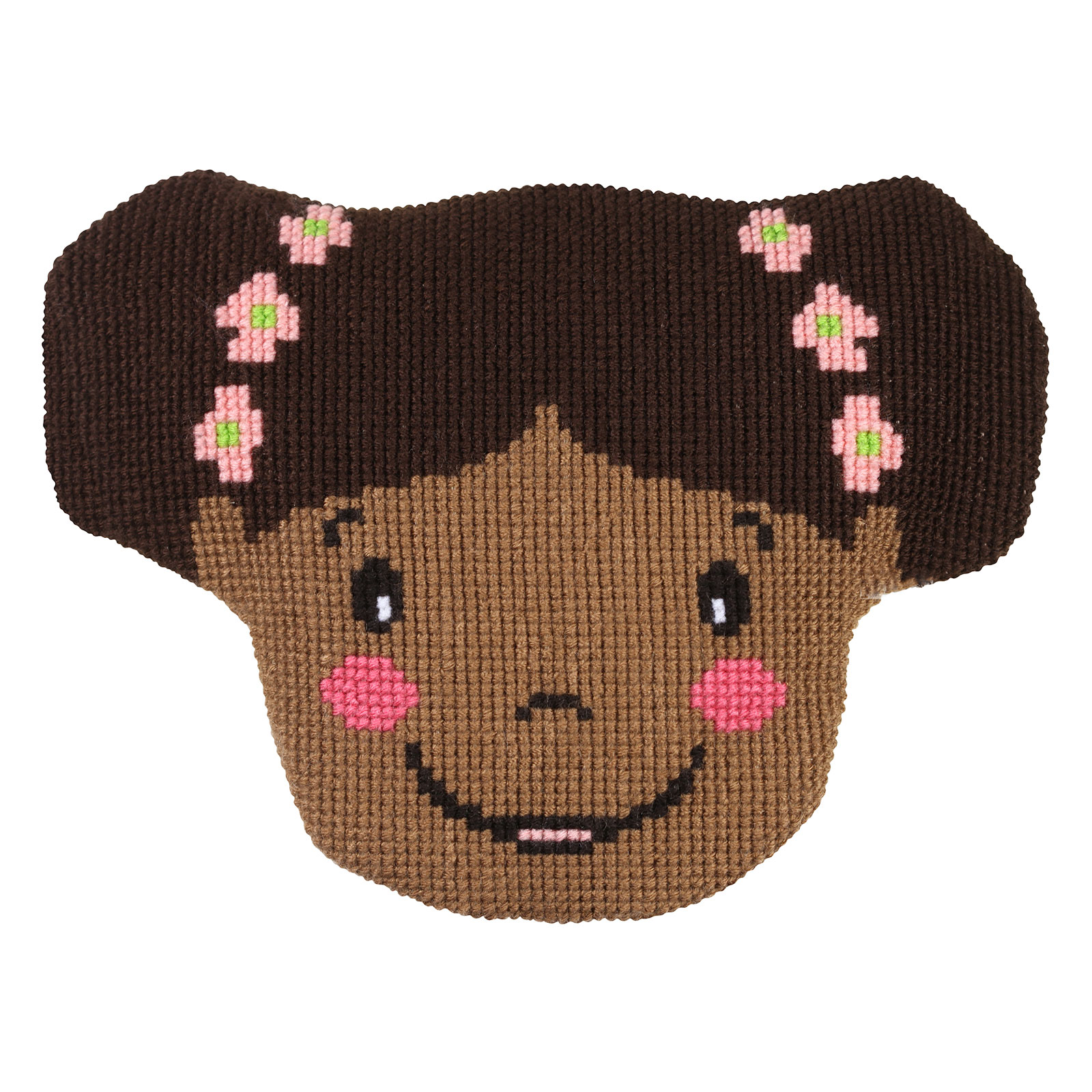 Pako 006833 Borduur kussenpakket Meisje met bloemetjes 49x36cm - STUK