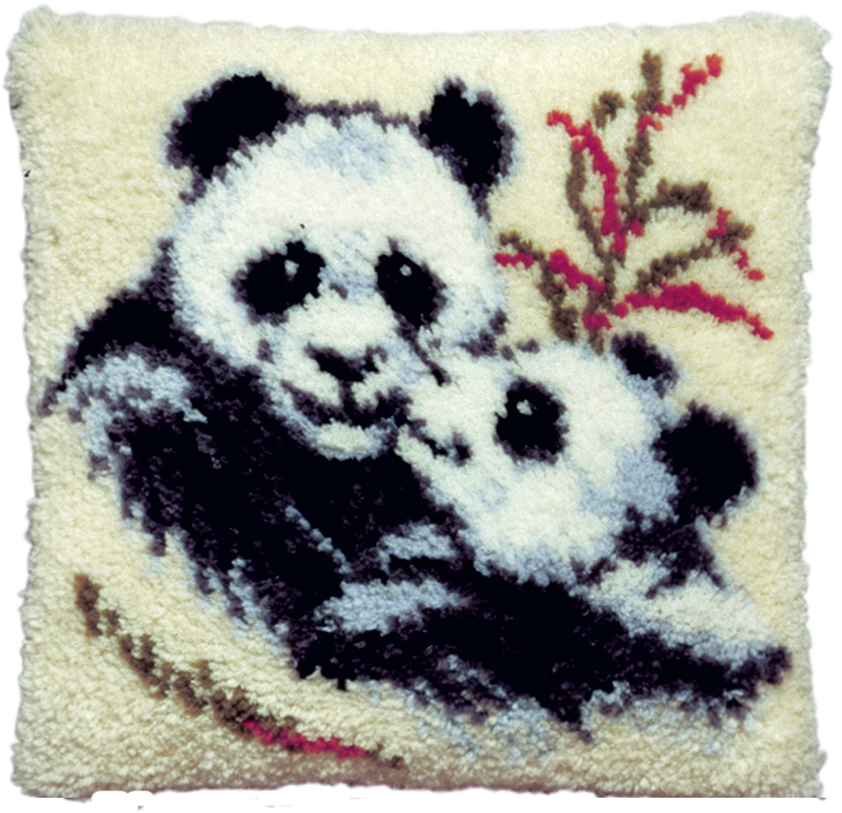 Pako 013.075 Voorbedrukt knoopkussenpakket Panda's 40 x 40 cm - STUK