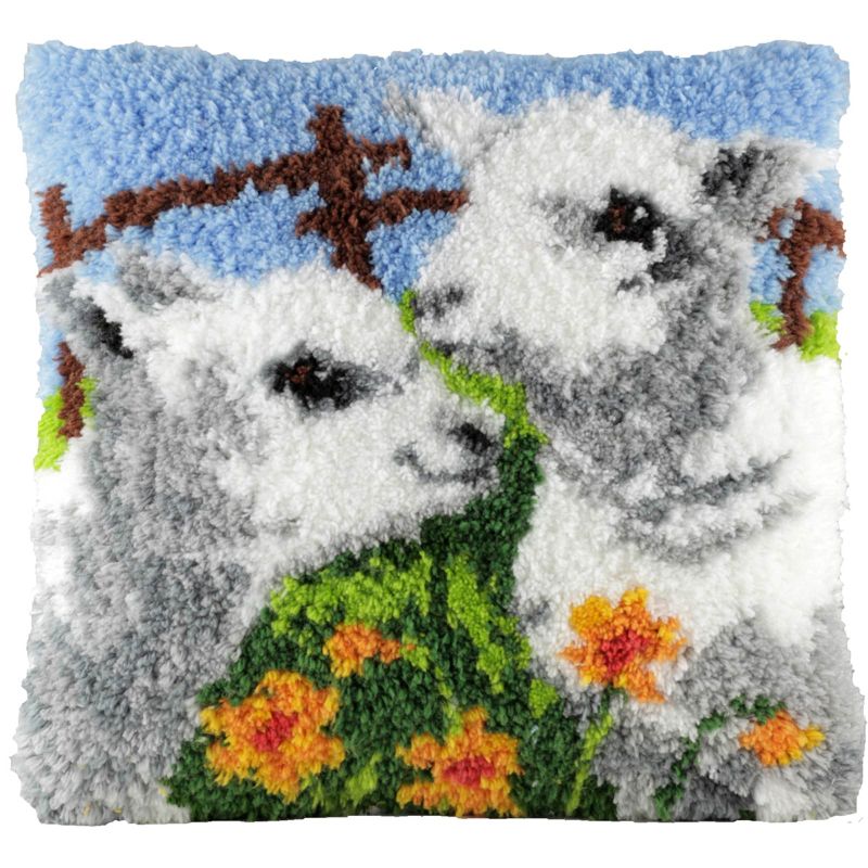 Pako 013.328 Voorbedrukt knoopkussenpakket Lammetjes 40 x 40 cm - STUK