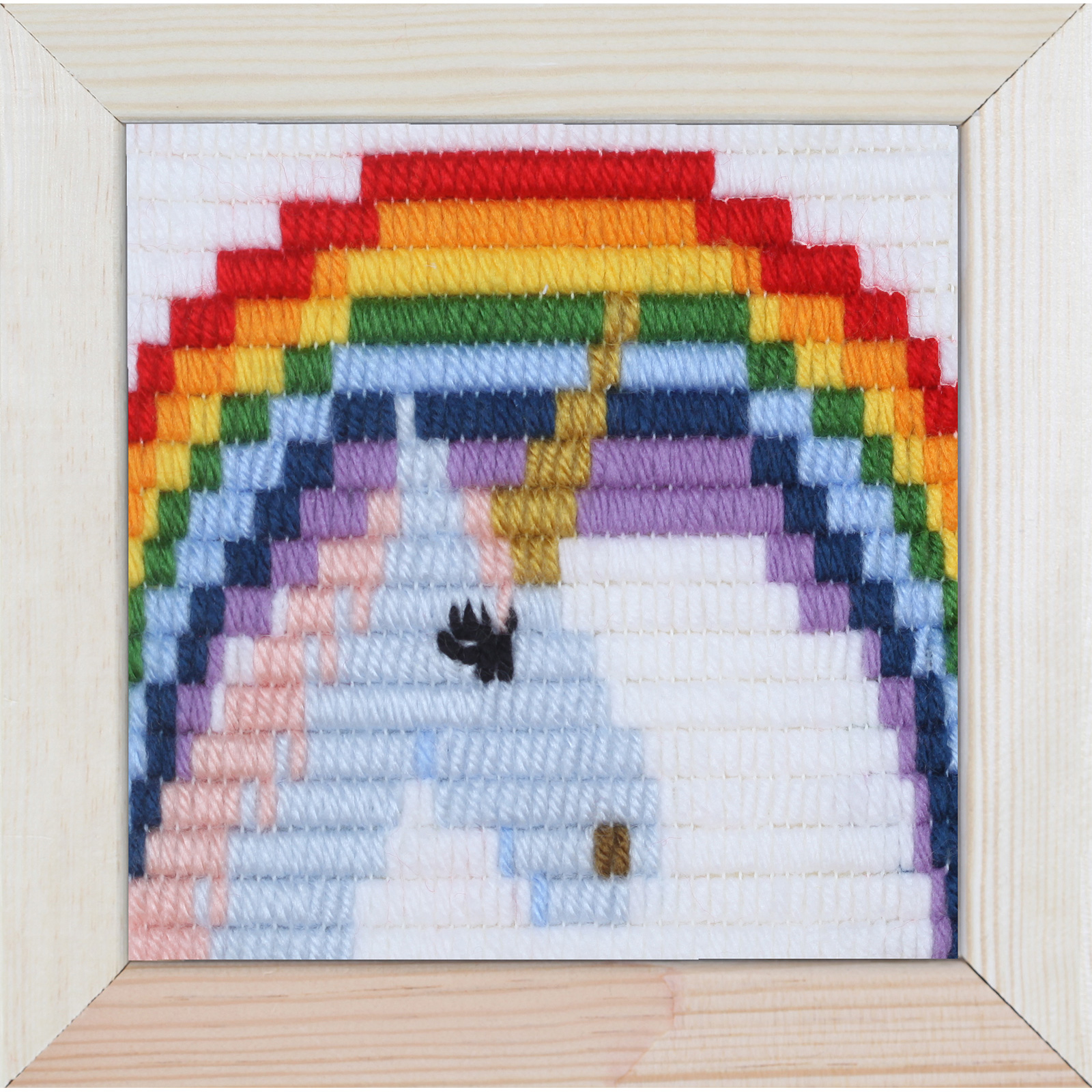 Pako 079.732 Voorbedrukt kinder platsteek borduurpakket Unicorn 15x15cm - PAKKET