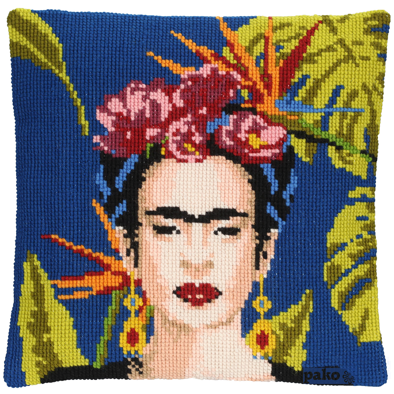 Pako 160802 Voorbedrukt Borduur Kussenpakket Frida Kahlo 40x40cm - STUK