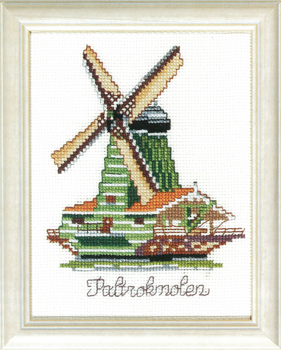 Pako 210.839 Borduurpakket telpatroon aïda Molen 13x17cm - STUK