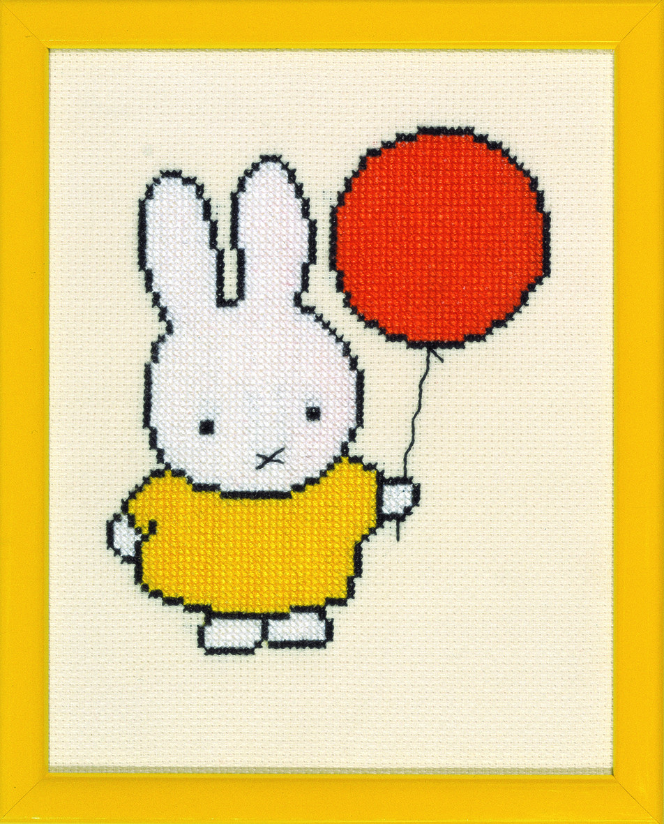 Pako 211.602 Borduurpakket telpatroon aïda Nijntje met ballon 13x17cm - STUK