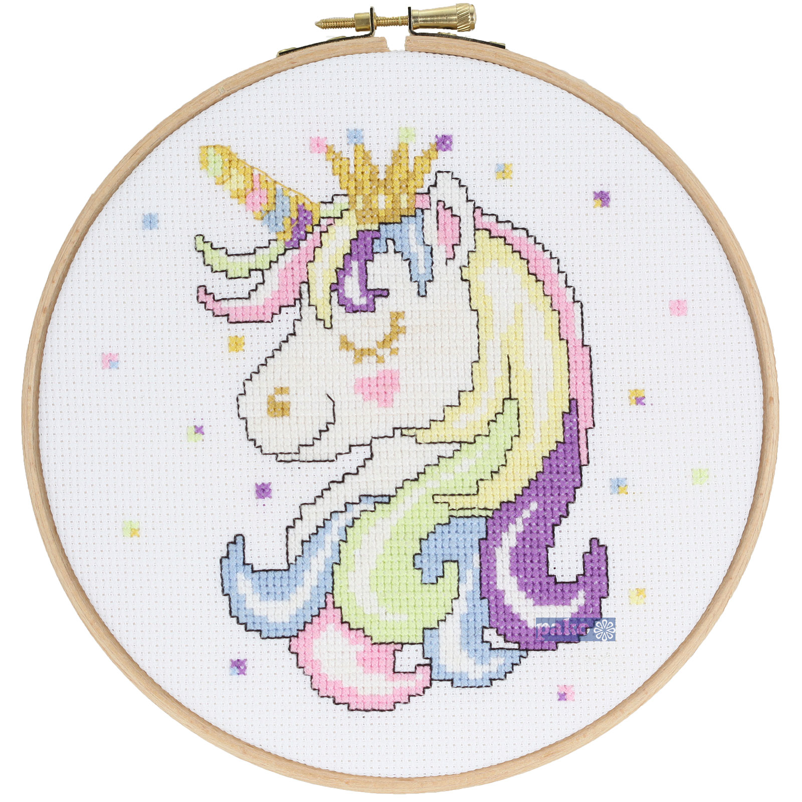 Pako 212359 Borduurpakket Telpatroon Eenhoorn 17cm rond - STUK