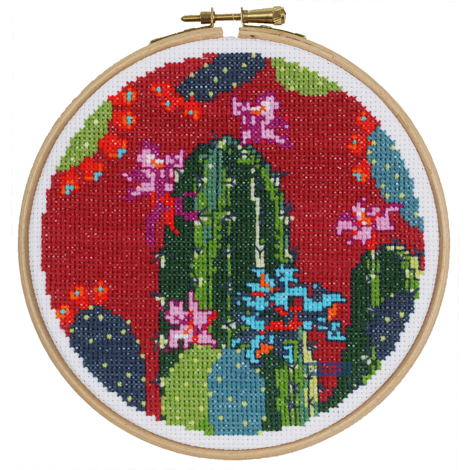 Pako 212373 Borduurpakket Telpatroon Cactus 15cm rond - STUK