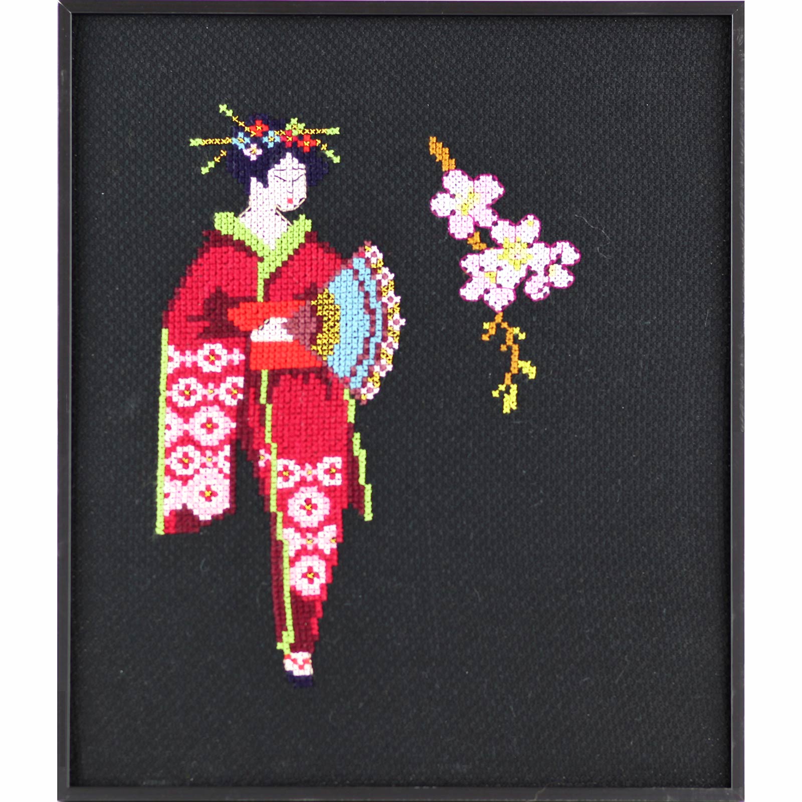 Pako 216.221 Borduurpakket telpatroon aïda Geisha bloem 21 x 25 cm - PAKKET