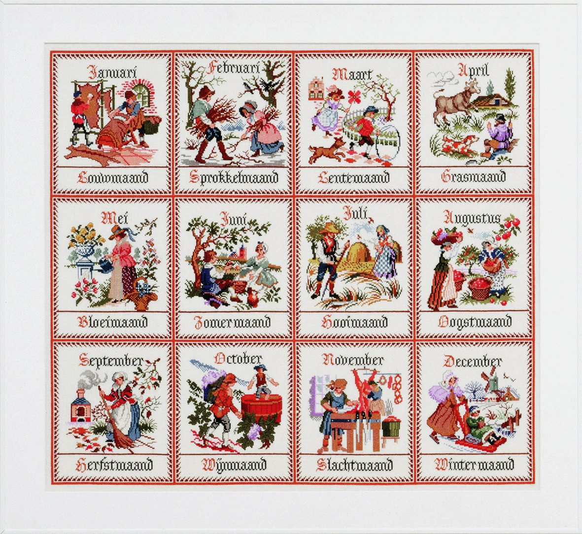 Pako 219.247 Borduurpakket telpatroon Jobelan 12 maanden 75 x 85 cm - STUK