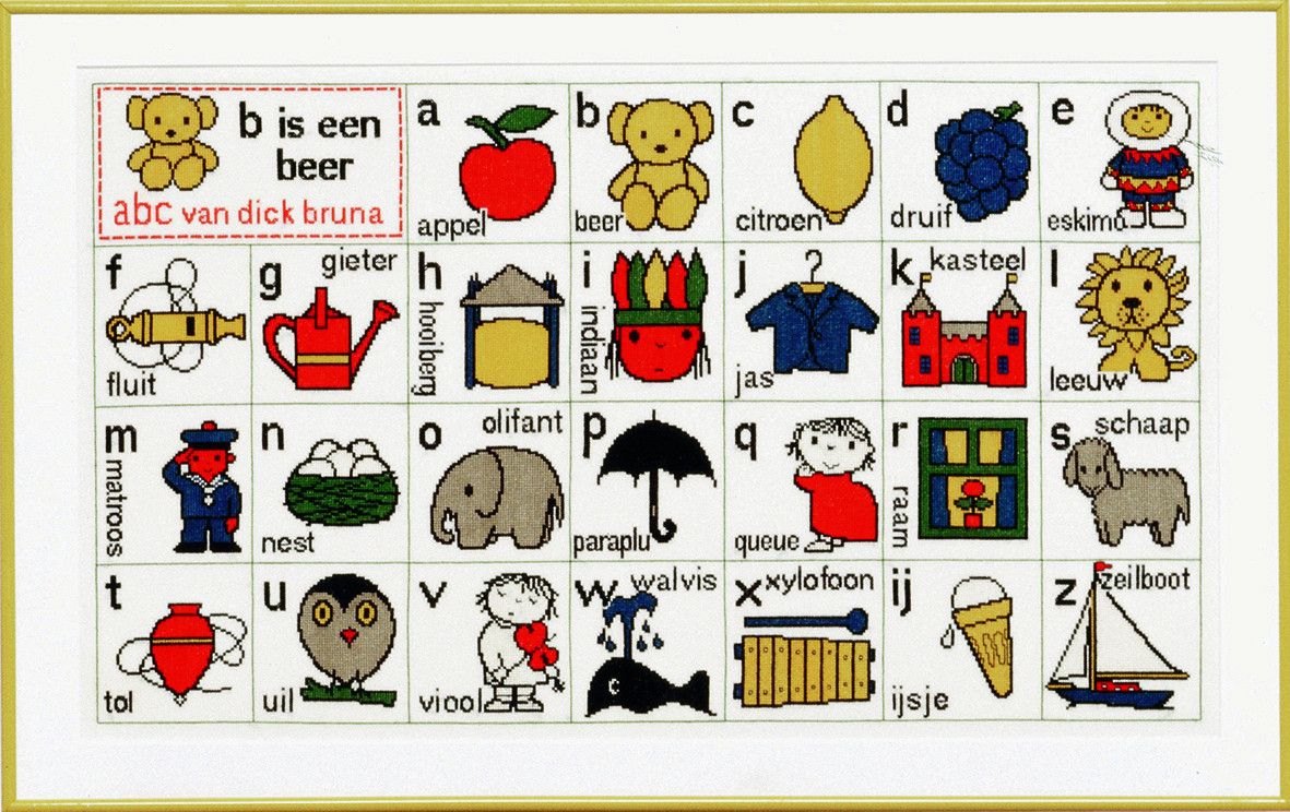 Pako 219.252 Borduurpakket telpatroon Jobelan Dick Bruna ABC 55 x 88 cm - STUK