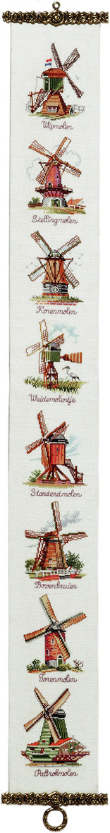 Pako 221.285 Borduurpakket telpatroon linnen Molens 16 x 137 cm - STUK