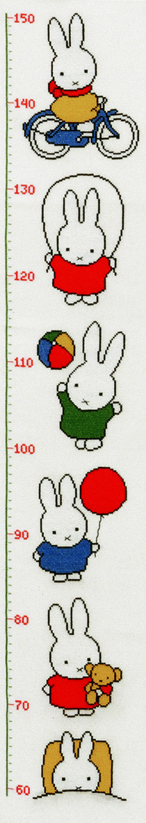 Pako 222.651 Borduurpakket telpatroon aïda Meetlat Dick Bruna 18 x 90 cm - STUK