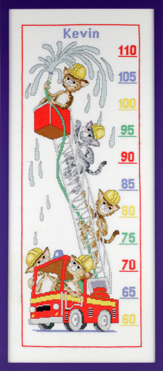 Pako 223.761 Borduurpakket telpatroon aïda Meetlat Brandweer 30 x 67 cm - STUK