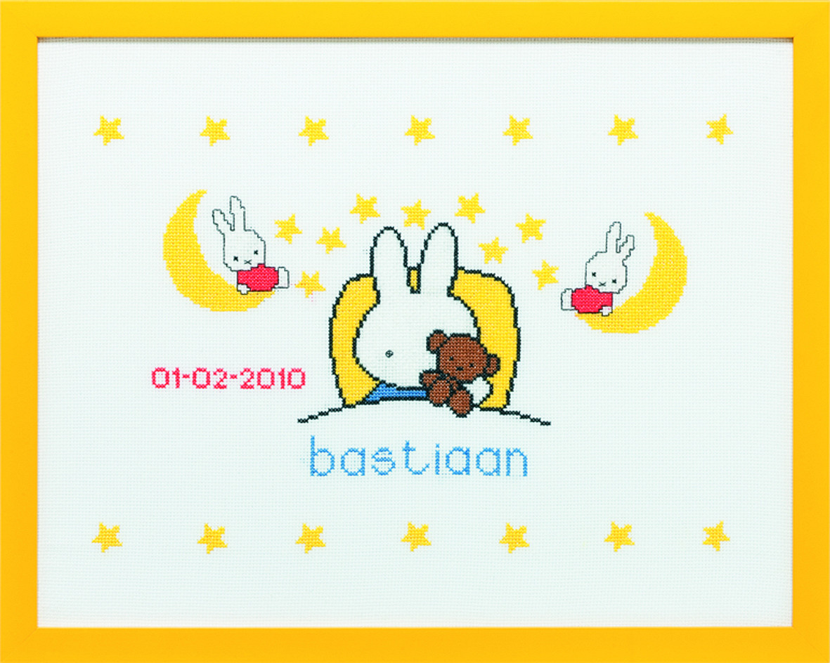 Pako 230.278 Borduurpakket telpatroon aïda Geboortetegel in bed  36 x 45 cm - STUK