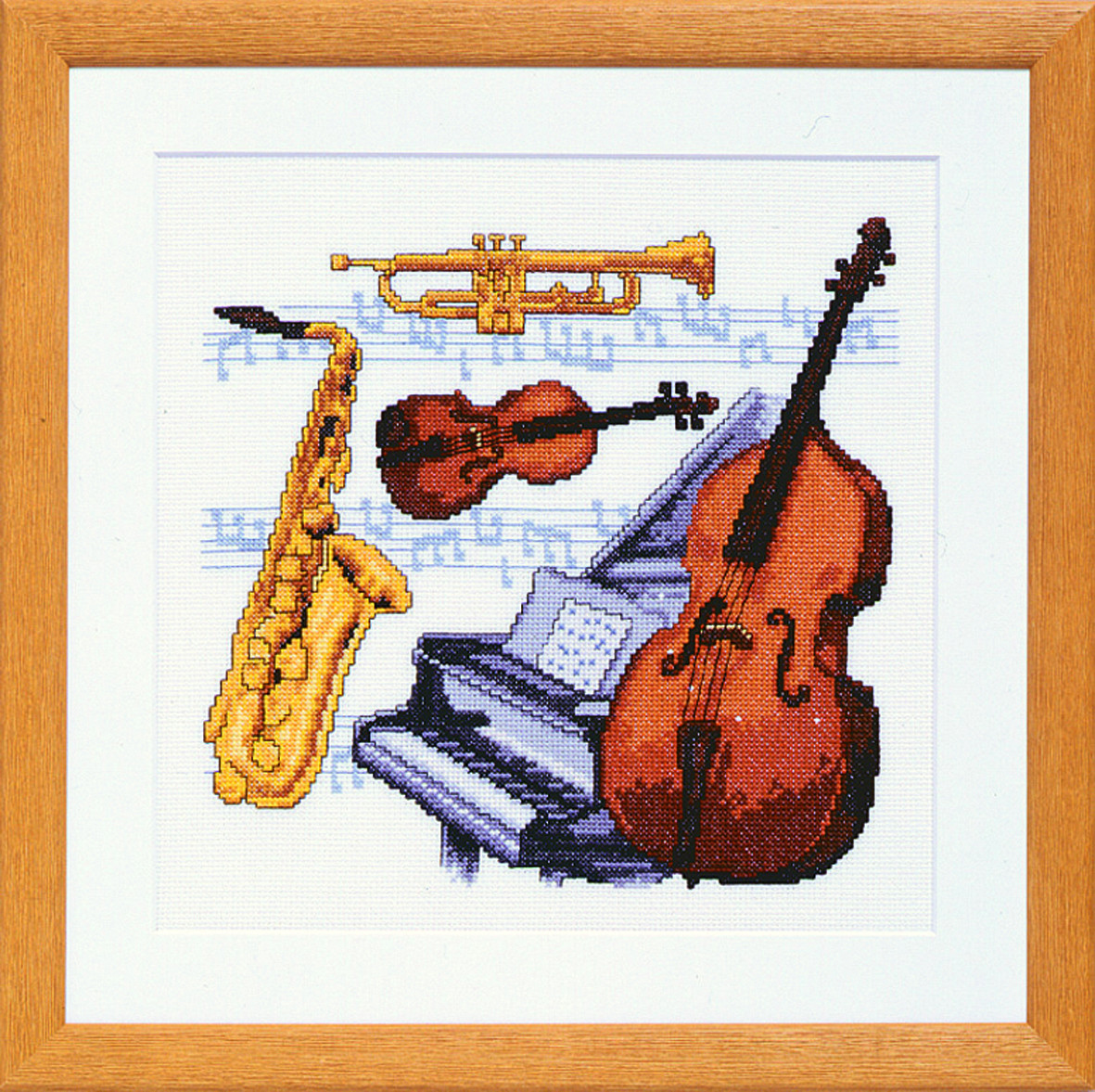 Pako 238.588 Borduurpakket telpatroon aïda Muziekinstrumenten  36 x 36 cm - STUK