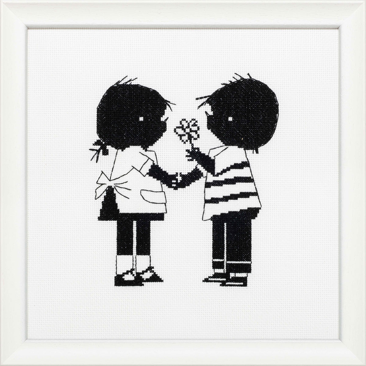 Pako 270.004 Borduurpakket telpatroon aïda Jip geeft Janneke bloem 34 x 34 cm - STUK