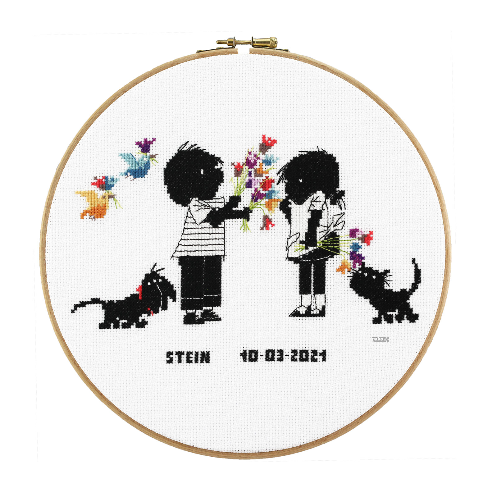 Pako 270.018 Borduurpakket telpatroon aïda Jip en Janneke 25 cm rond - PAKKET