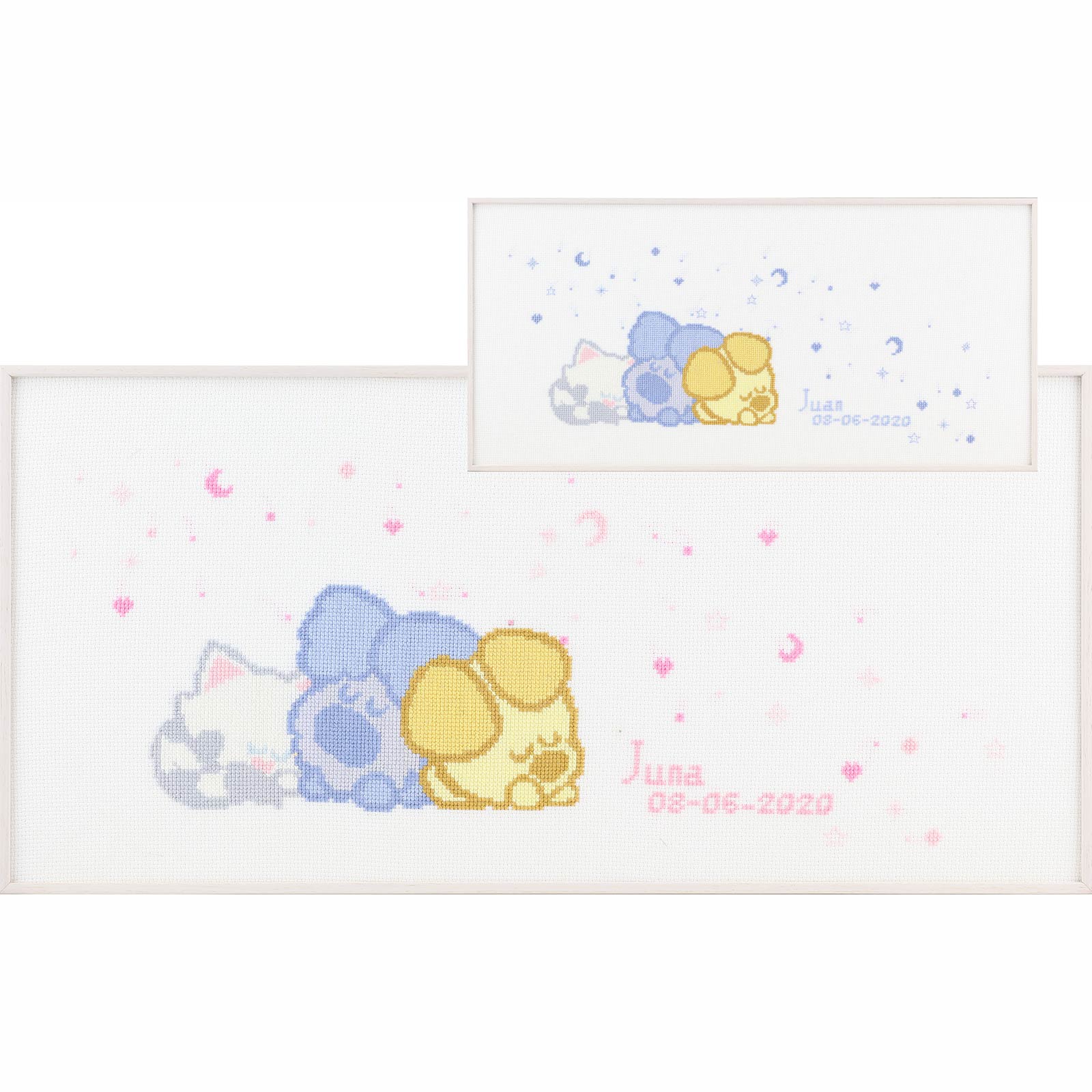 Pako 271.038 Borduurpakket telpatroon aïda Woezel en Pip baby 51 x 25 cm - PAKKET