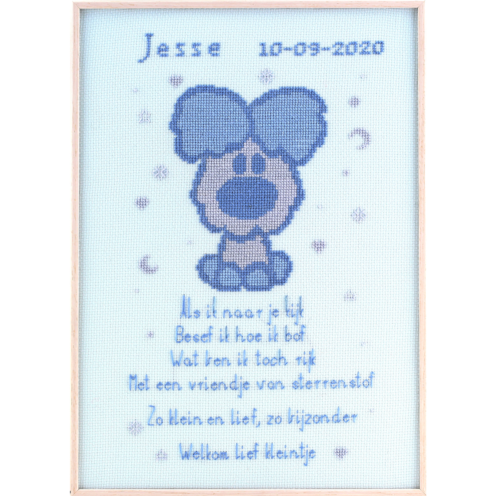 Pako 271.042 Borduurpakket telpatroon aïda Woezel Geboorte 24 x 34 cm - PAKKET