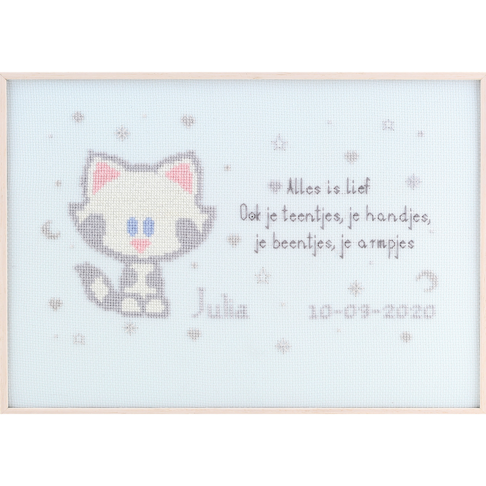 Pako 271.044 Borduurpakket telpatroon aïda Buurpoes Geboorte 33 x 23 cm - PAKKET