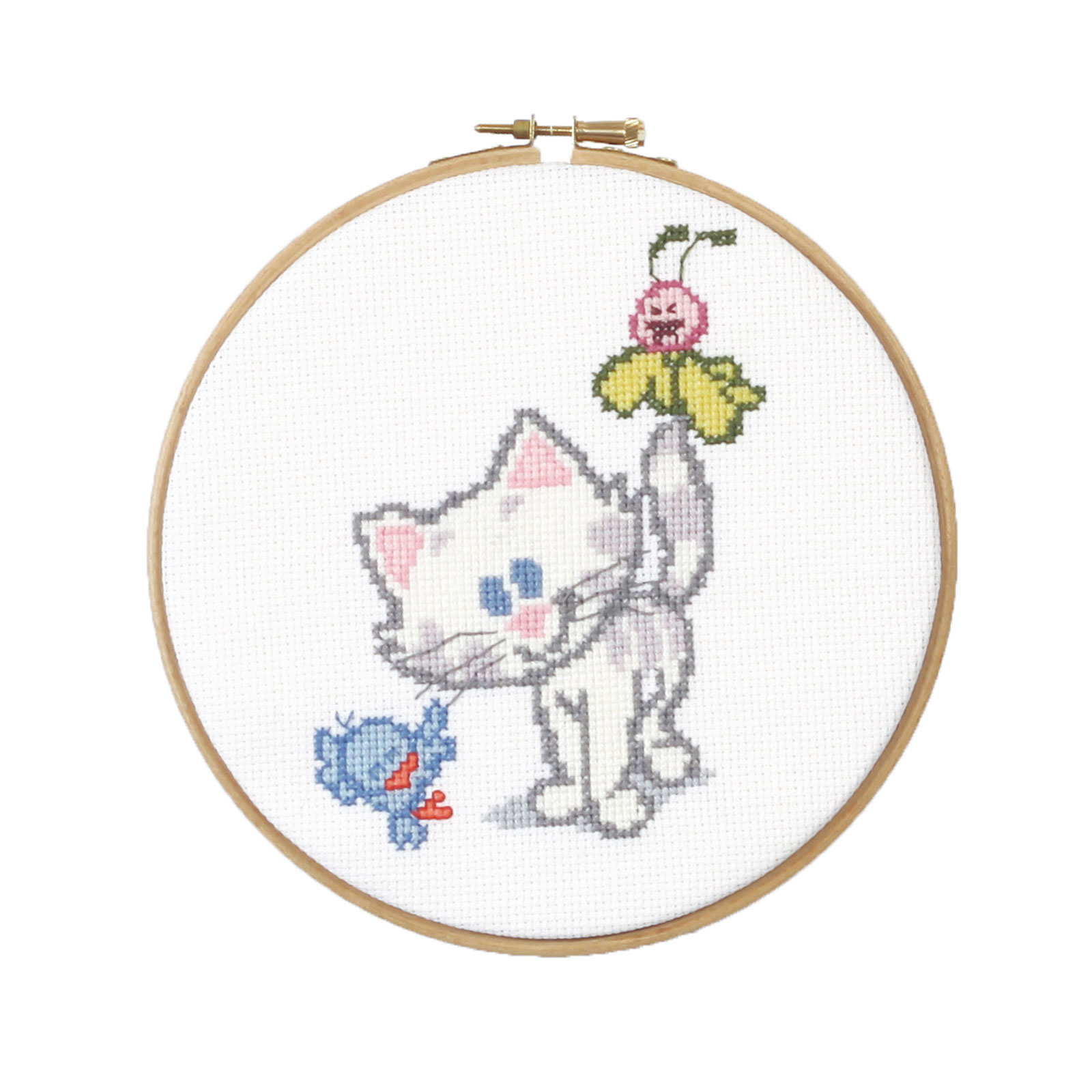 Pako 271.051 Borduurpakket telpatroon aïda Buurpoes 17 cm rond - PAKKET