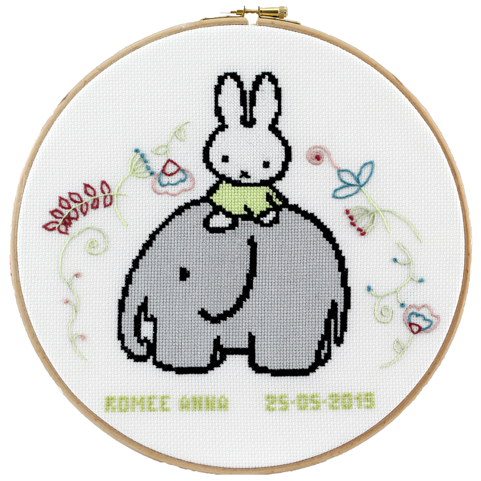 Pako 276.048 Borduurpakket telpatroon aïda Nijntje 25 cm rond - PAKKET