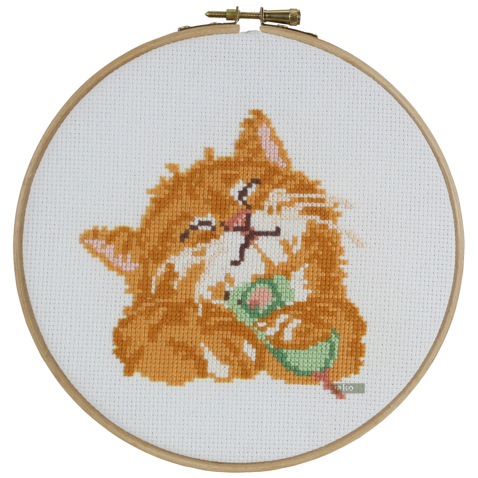 Pako 076.289011 Borduurpakket Poesje 17cm rond - STUK